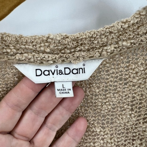 Davi & Dani Striped open front textured open knit tunic length cardigan L - Picture 11 of 12